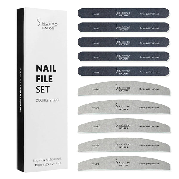 Professionelles Nagelfeilen-Set doppelseitig "Sincero Salon", 10 Stk., Nr.2