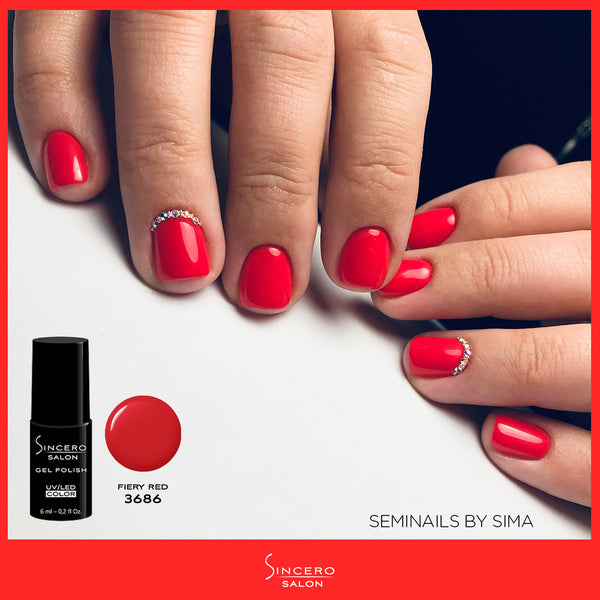 Gelnagellack "Sincero Salon", 6ml, FIERY RED, 3686