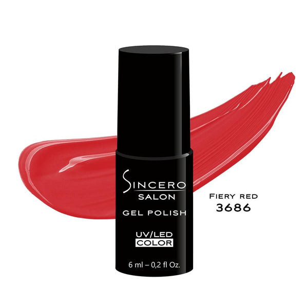 Gelnagellack "Sincero Salon", 6ml, FIERY RED, 3686